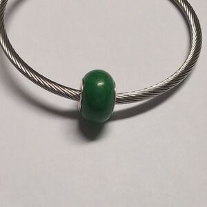 Crackled Green Charm for‎ Pandora Style Bracelet